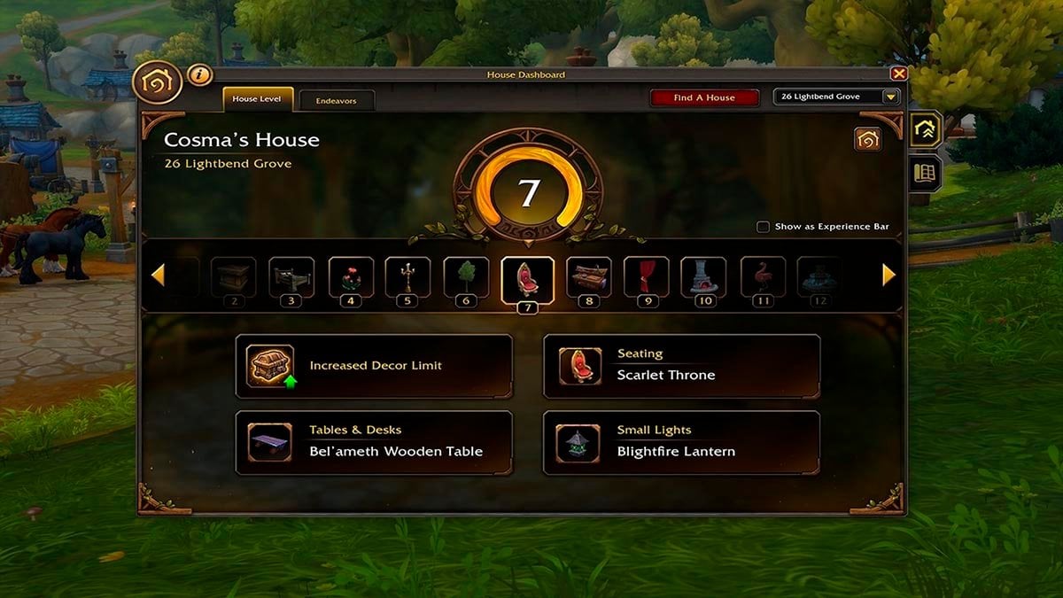 Neighborhood Endeavors in WoW Housing.