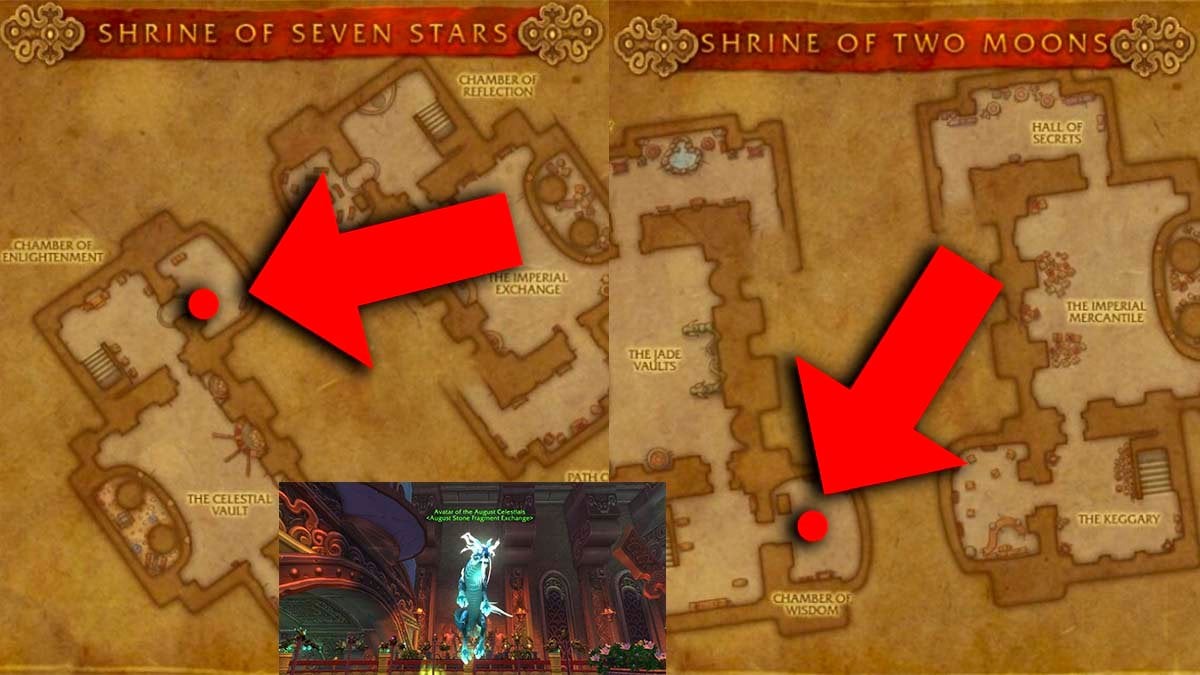 Celestial Dungeons vendor location and coordinates in Pandaria Classic.