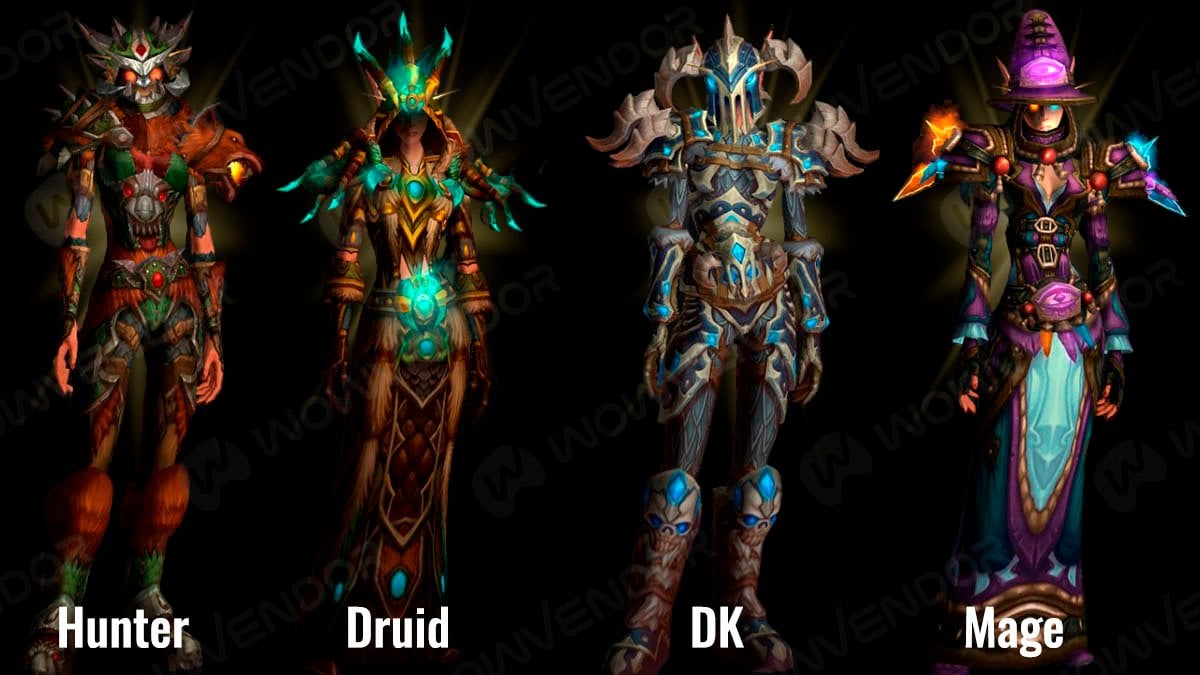Challenge Mode set for Hunter, Druid, DK, and Mage in Pandaria Classic.
