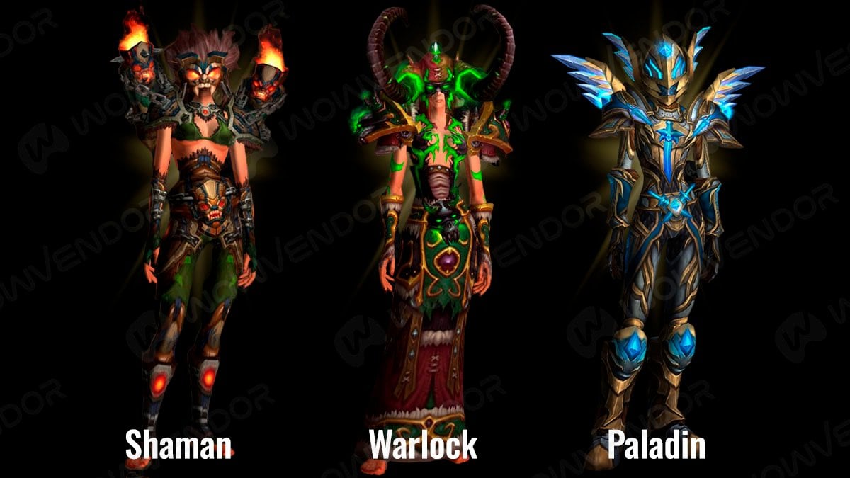 Challenge Mode set for Shaman, Warlock, and Paladin in Pandaria Classic.