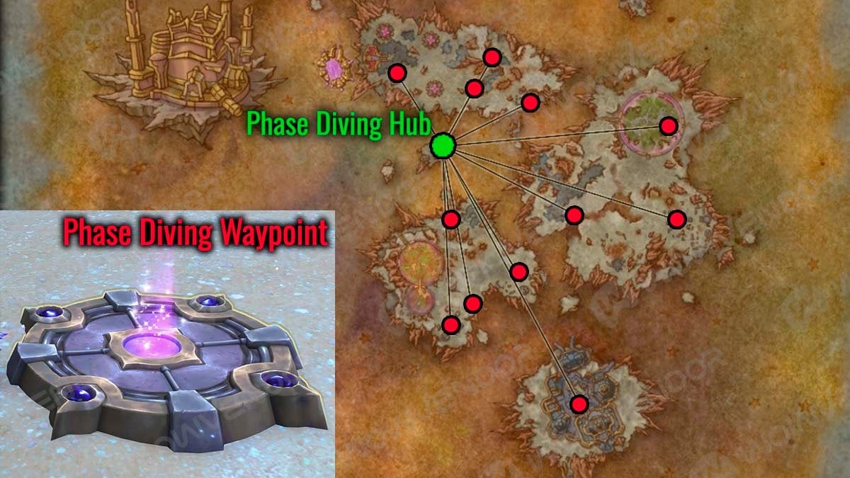 Phase Diving map waypoint location in Patch 11.2 The War Within.