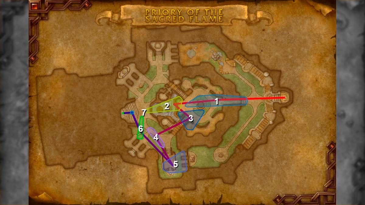 Priory of the Sacred Flame M+ route TWW WoW.