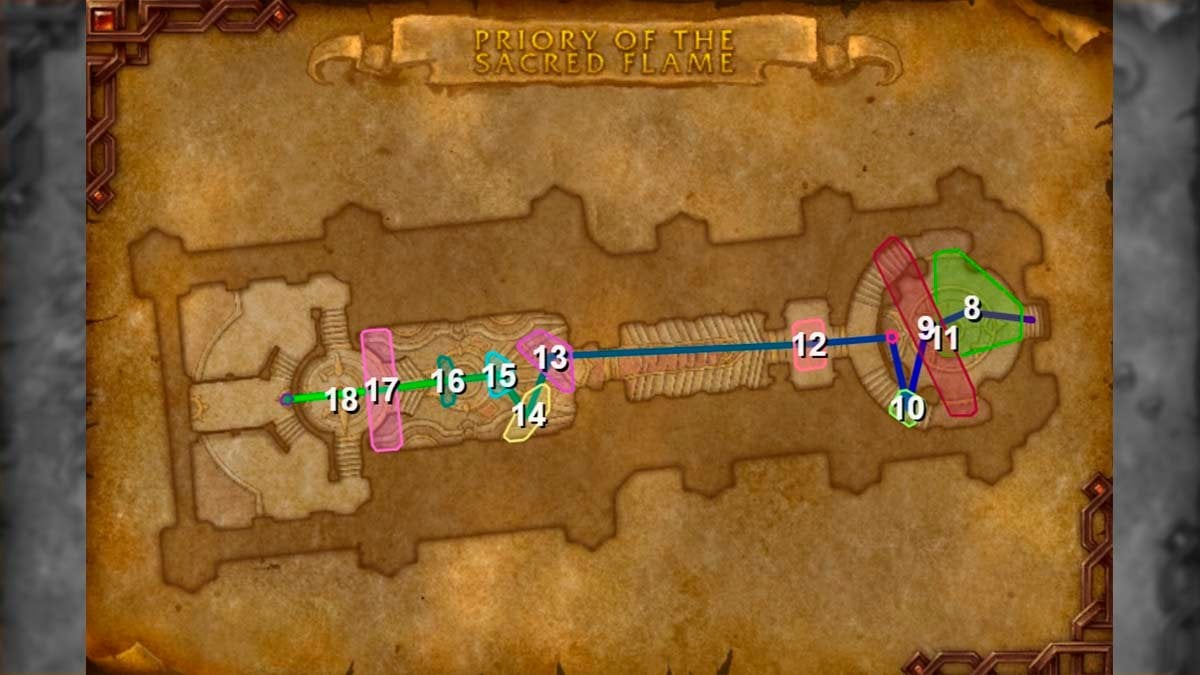 Priory of the Sacred Flame M+ route TWW.