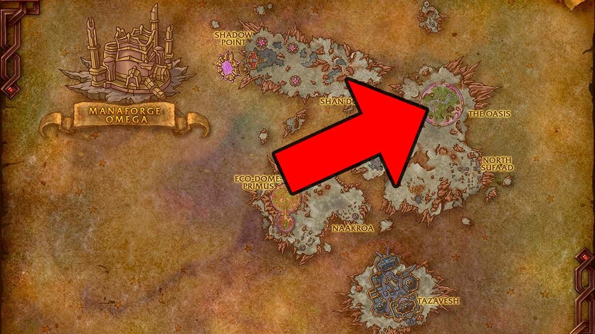 The Oasis location with The Ecological Succession quests.