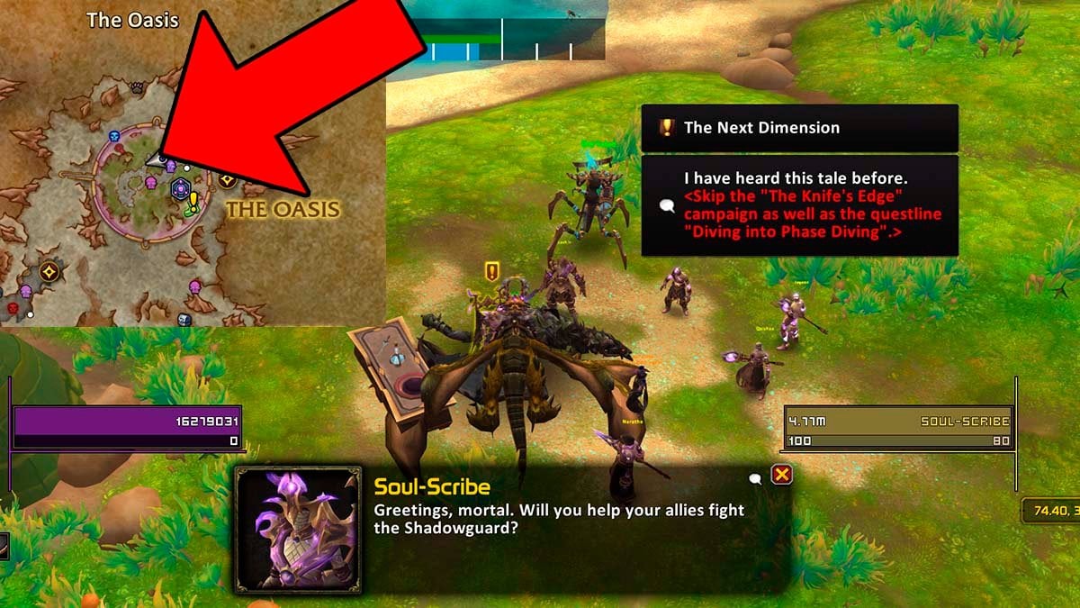 Patch 11.2 Chapter 4 campaign skip NPC location and coordinates.