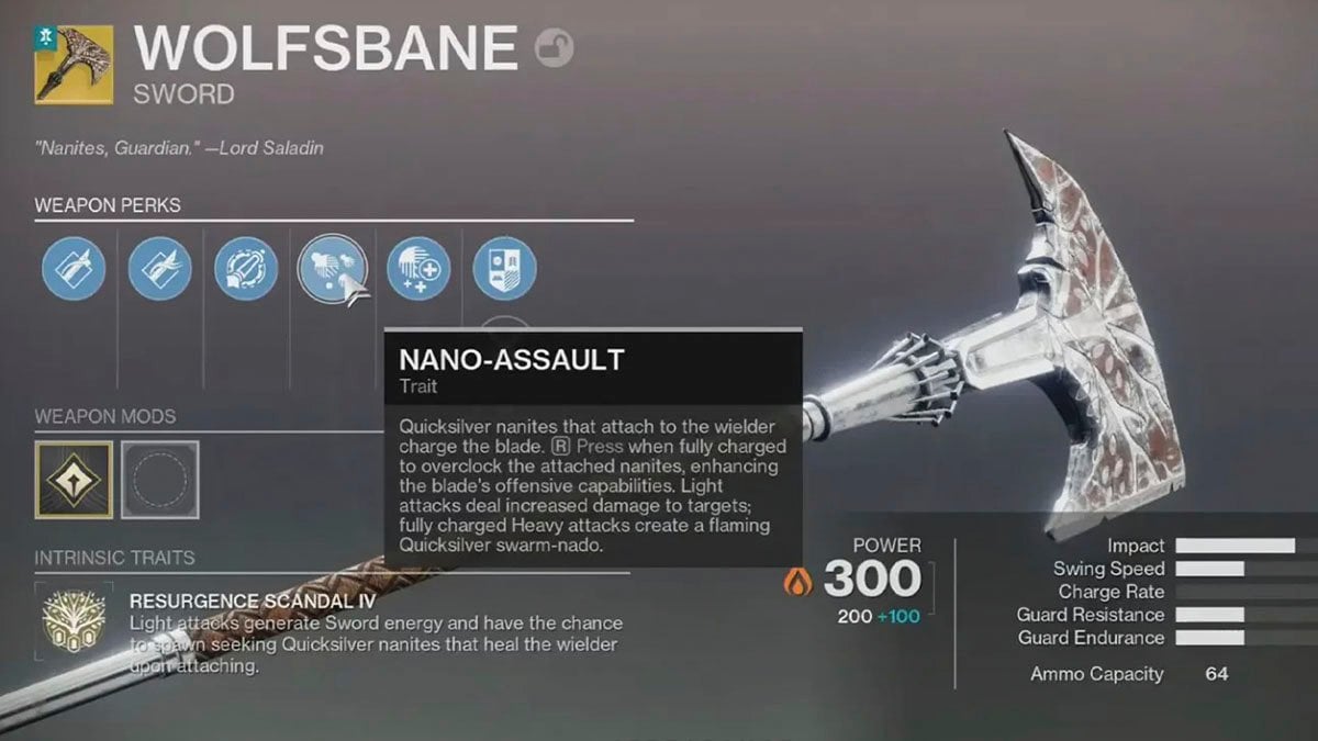 Wolfsbane Exotic Axe Destiny 2 Edge of Fate.