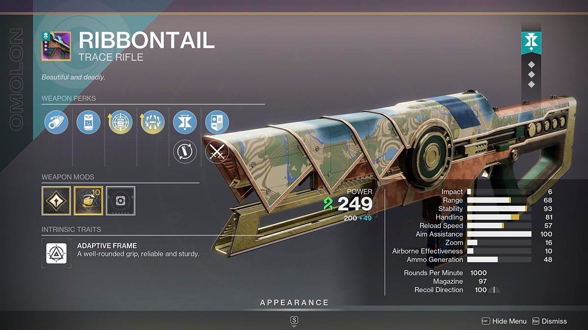 Ribbontail Iron Banner weapon Edge of Fate