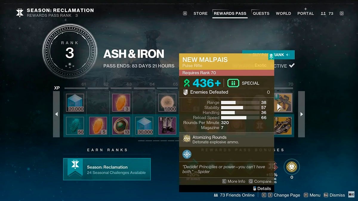 New Malpais Exotic Destiny 2.
