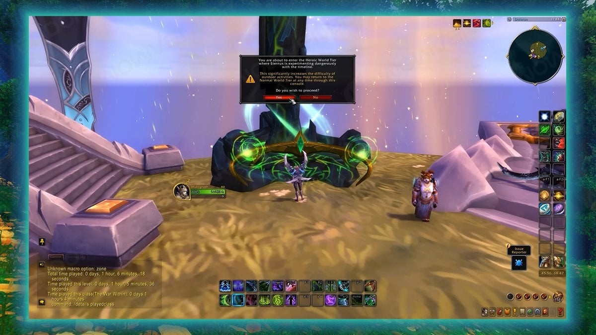 How to enter Heroic World Tier in Legion Remix, visual guide.