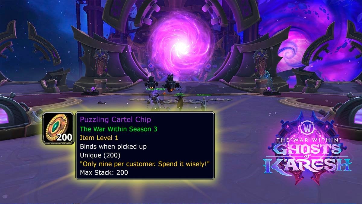 WOW Puzzling Cartel Chip War Within Season 3, Patch 11.2.5.