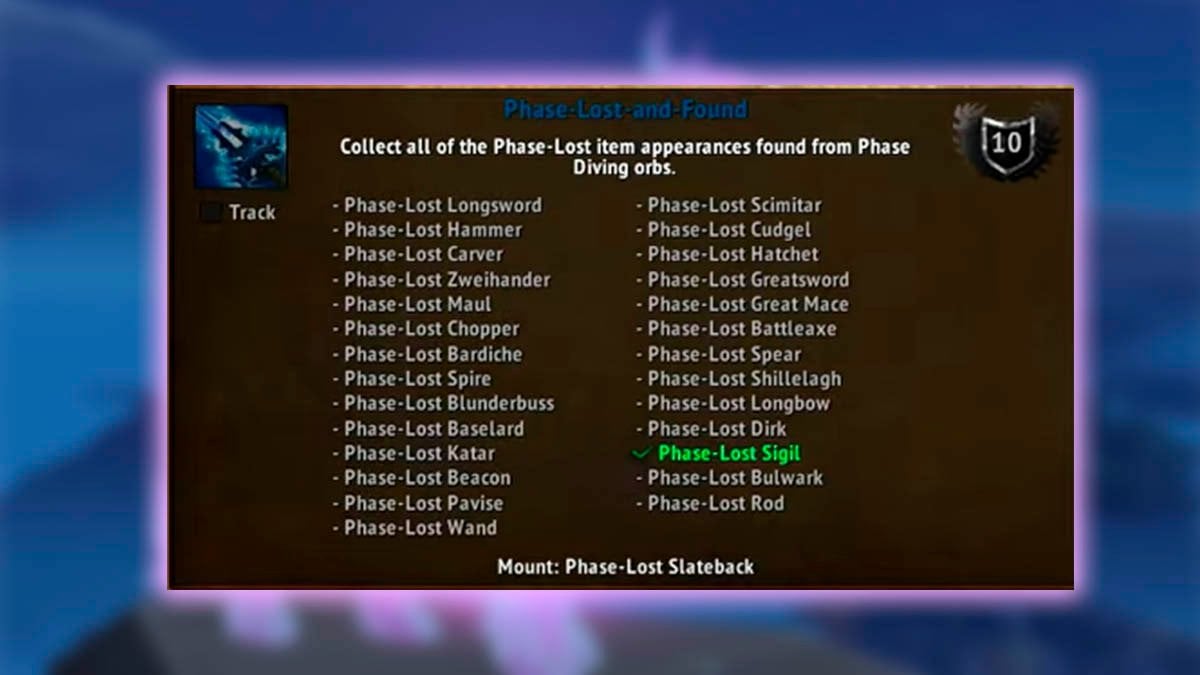 Phase-Lost Slateback achievement.