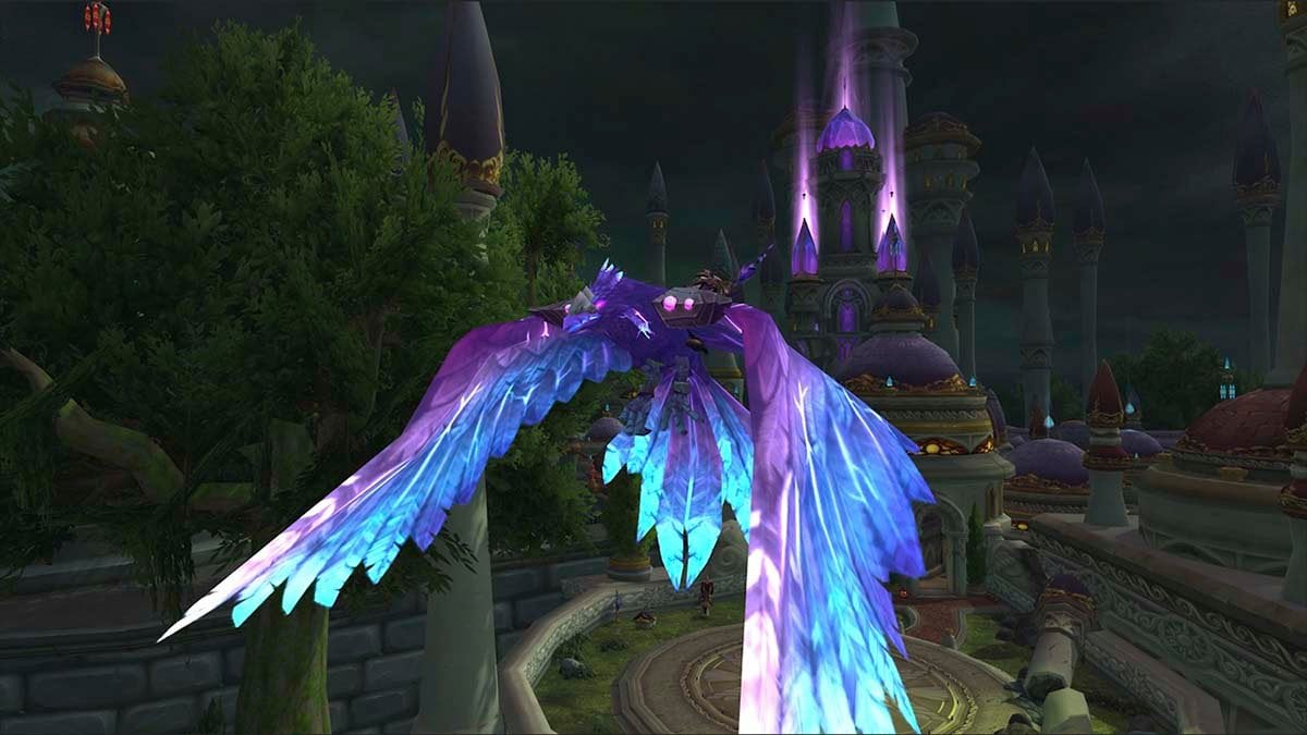 WoW Legion Remix mount in Dalaran.
