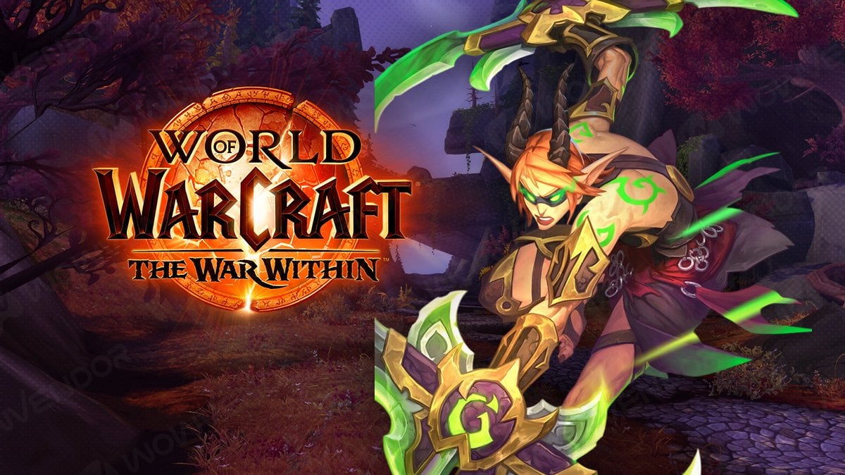 Illidari initiate hearthstone card cropped with The War Within logo at the top.