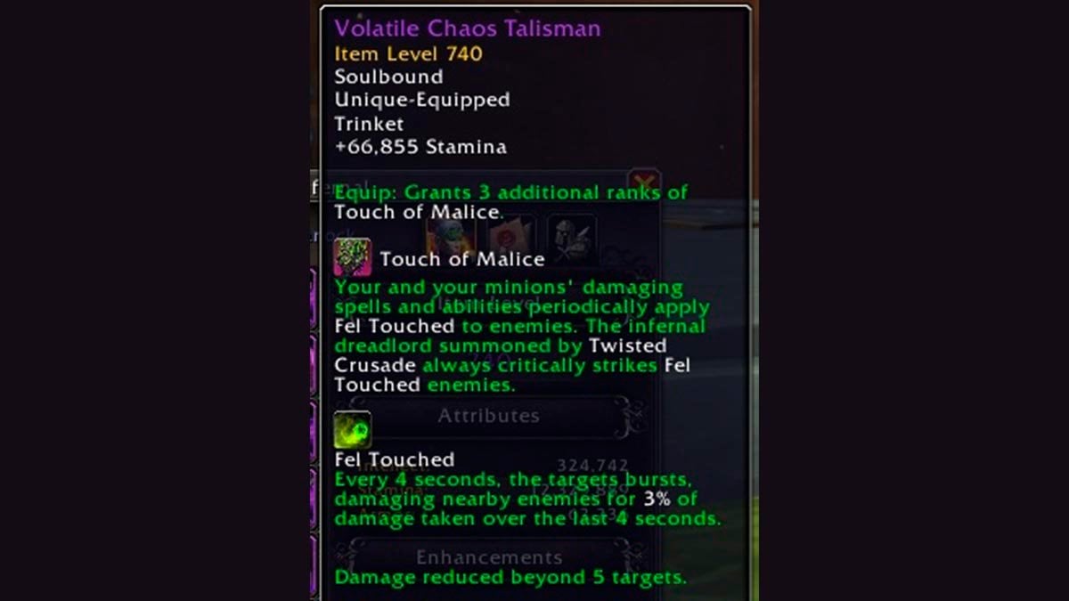 Talent gear in Legion Remix.