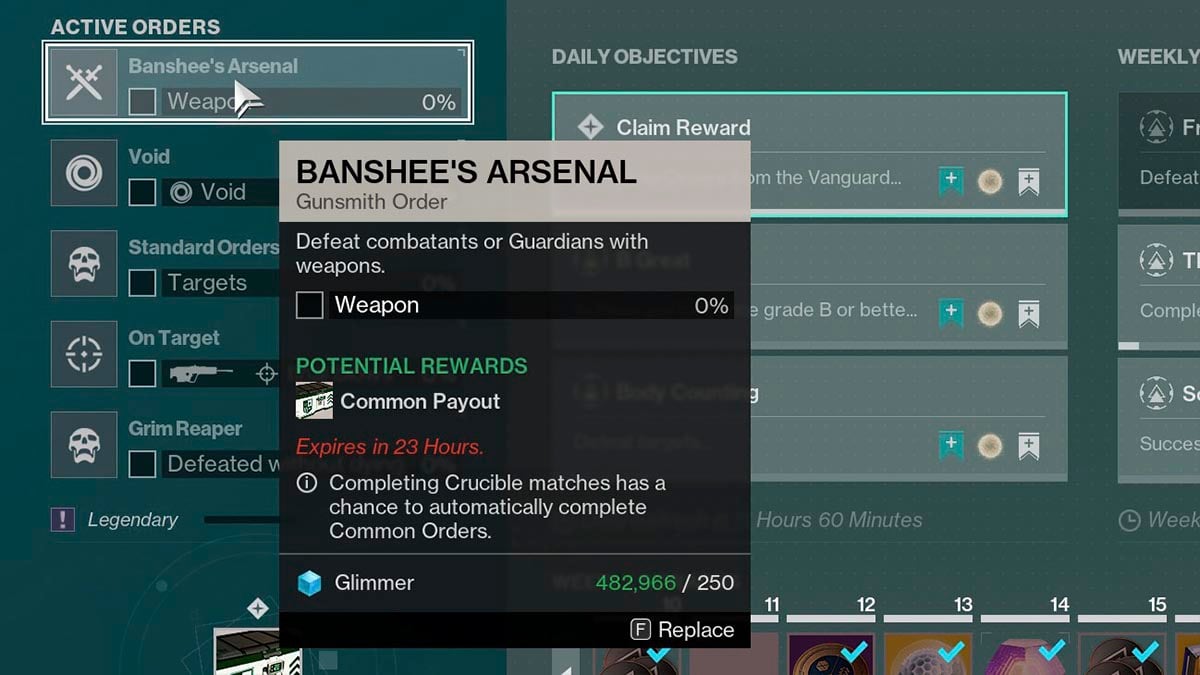 Destiny 2 Common Orders.