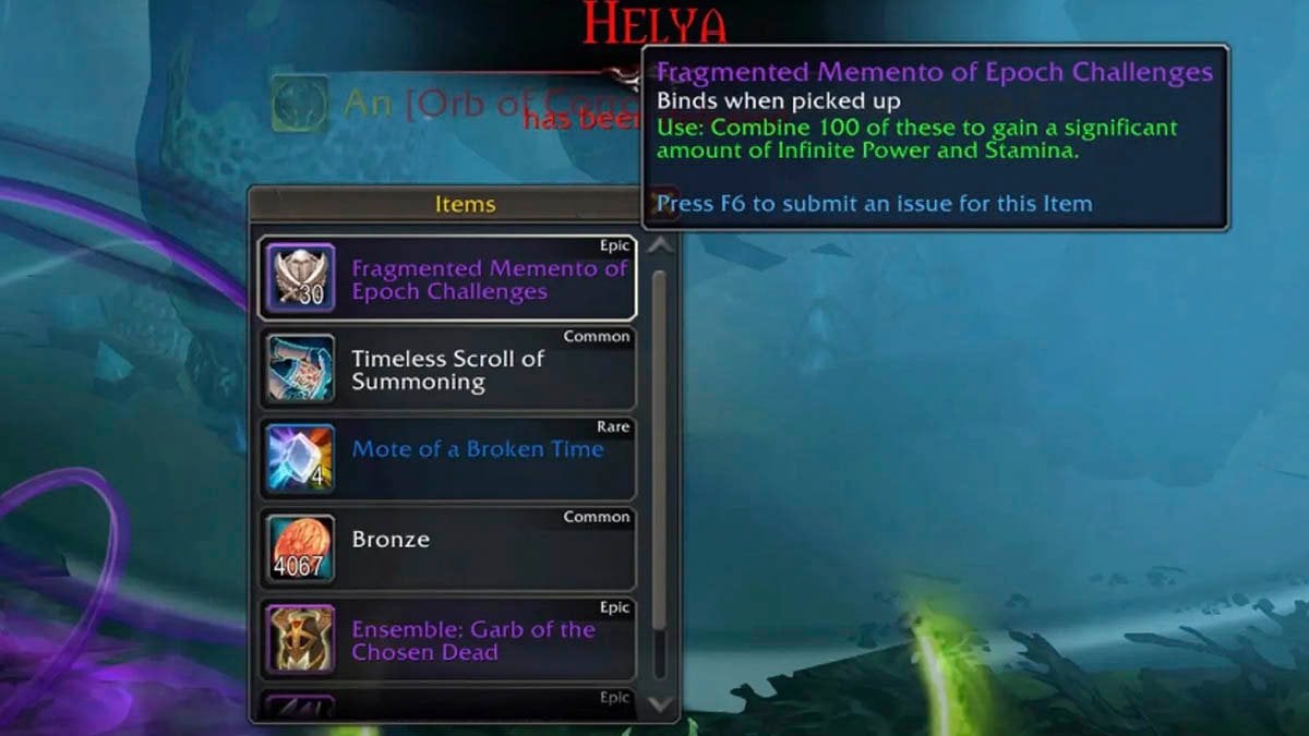 Fragmented Memento of Epoch Challenges farming.