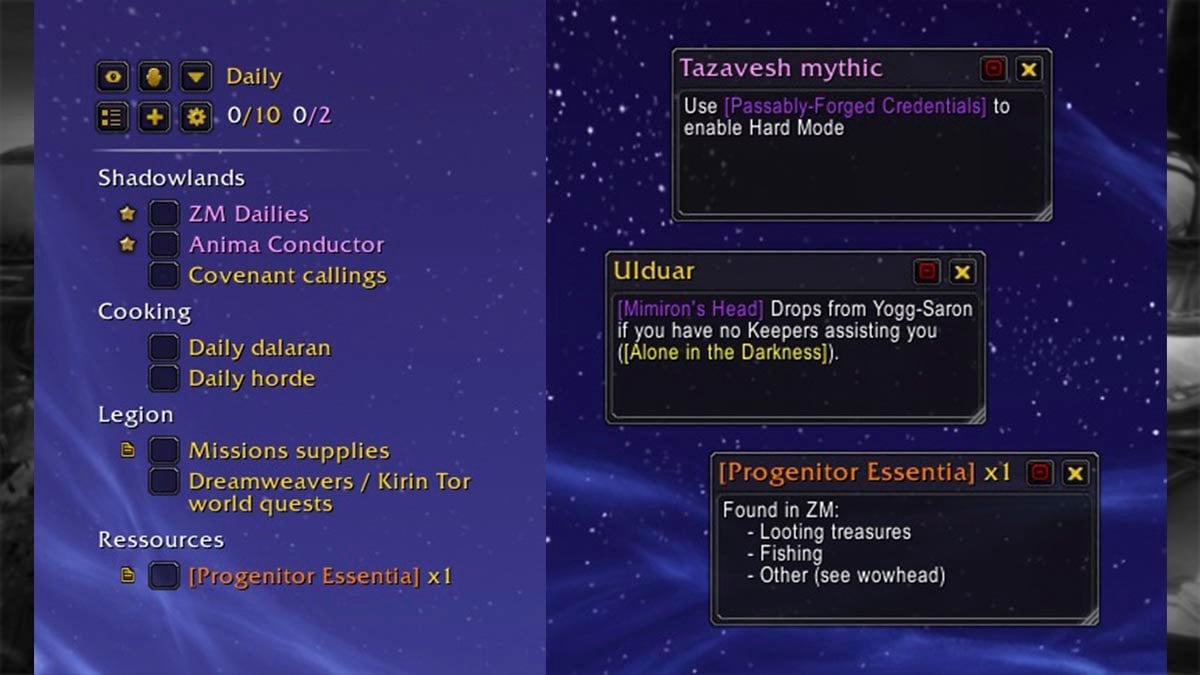 Ny’s To-Do List addon Legion Remix