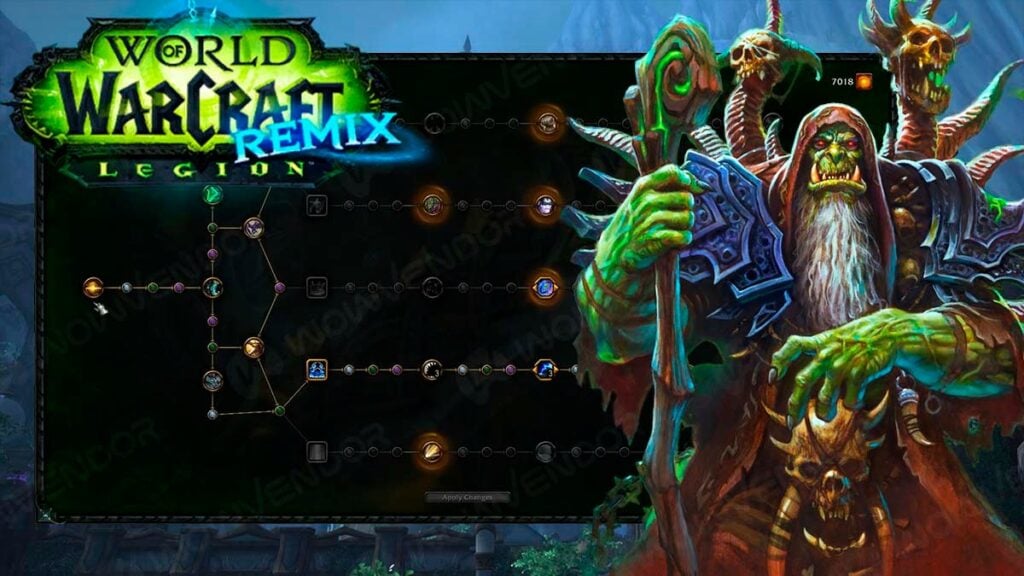 Legion Remix Warlock Artifact talents.