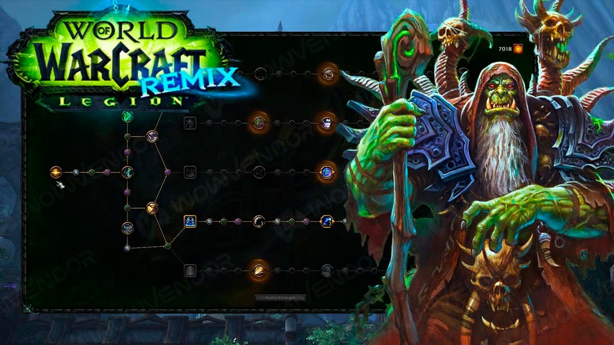 Legion Remix Warlock Artifact talents.