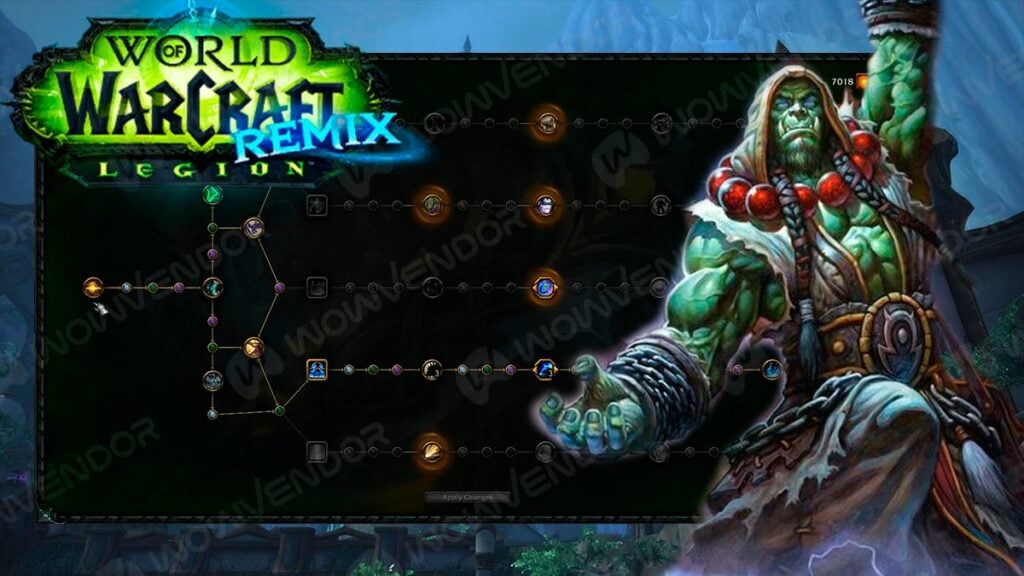 Thrall next to the Artifact Weapon's talent screen.