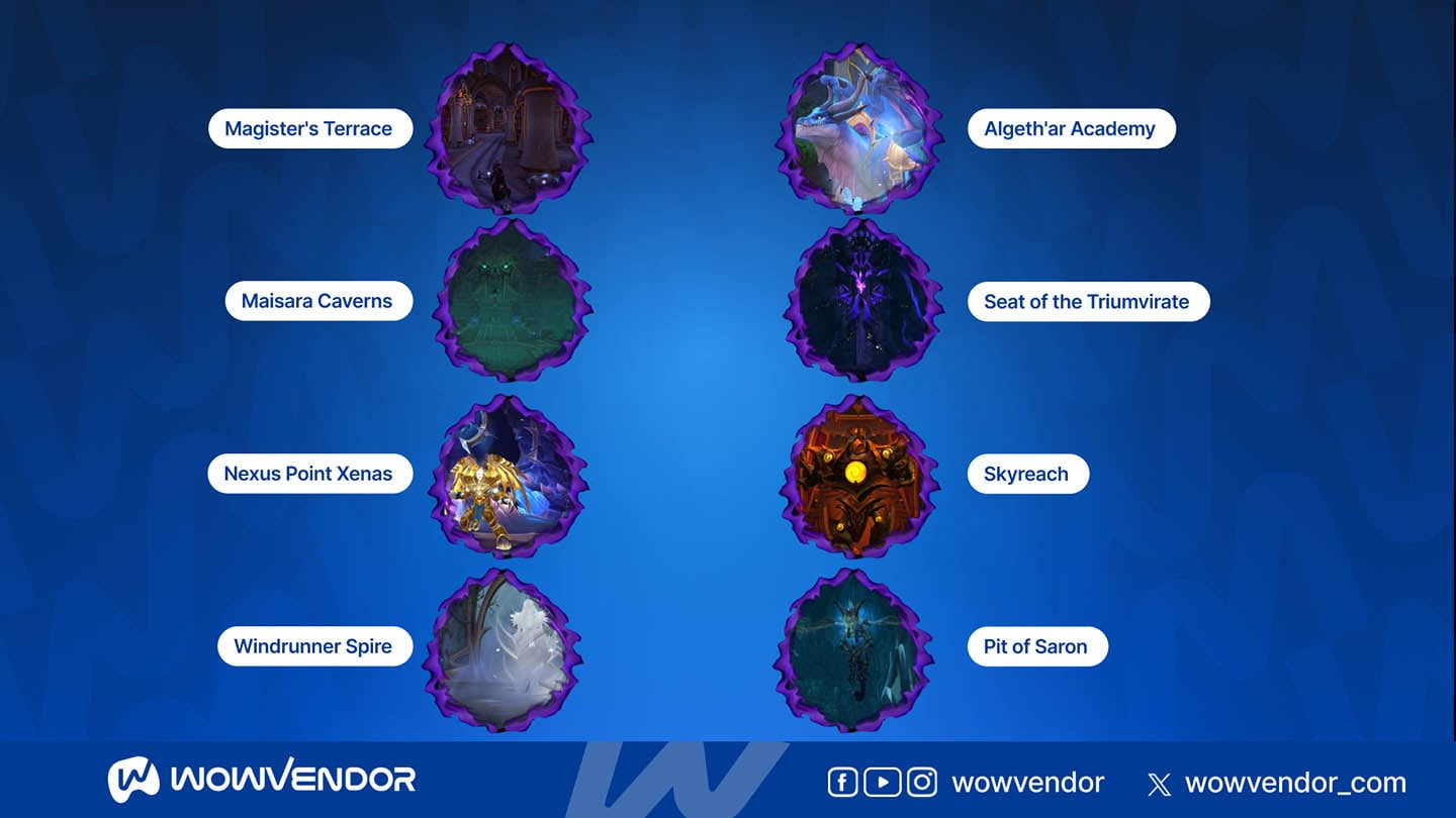 Midnight M+ dungeons rotation Season 1