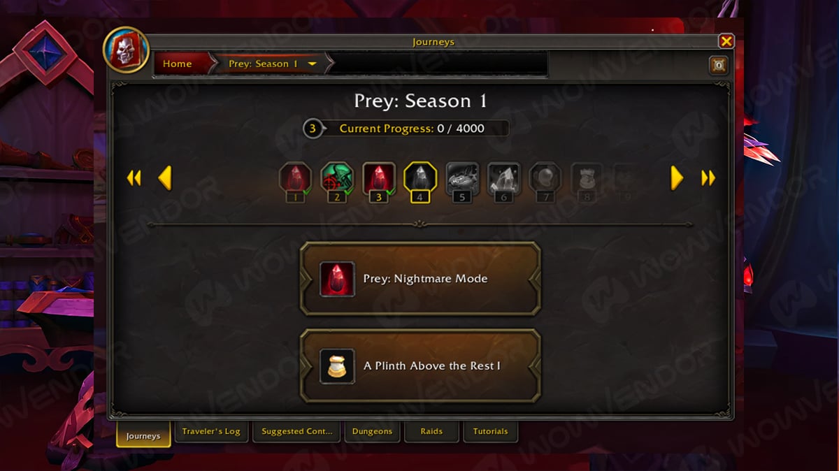 Prey Season 1 progression screenshot showcasing how to unlock Nightmare mode.