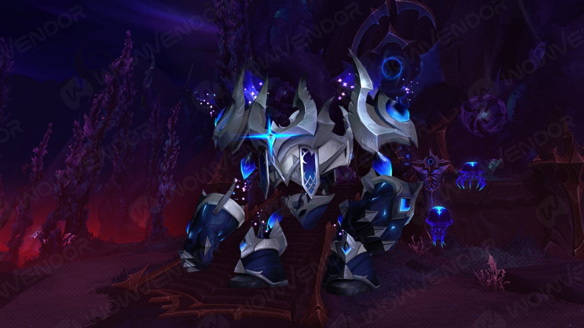 Nullaeus Delve guide rewards, Arcanovoid Construct mount showcase.