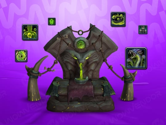 Corrosive Codex Powers in World of Warcraft icons of corrosive abilities surrounding the Corrosive Codex