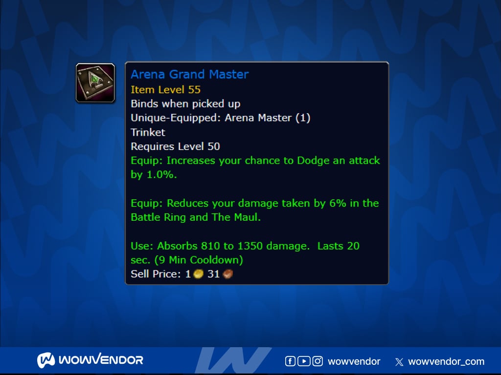 World of Warcraft Forever Arena Grand Master item